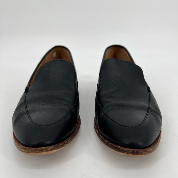 Madewell The Francis Loafer Womens 8.5 Black Leather Almond Toe Slip On Shoes - Picture 2 of 11